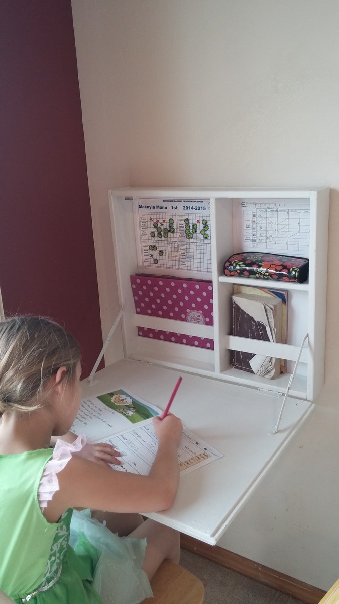 flip down storage desk
